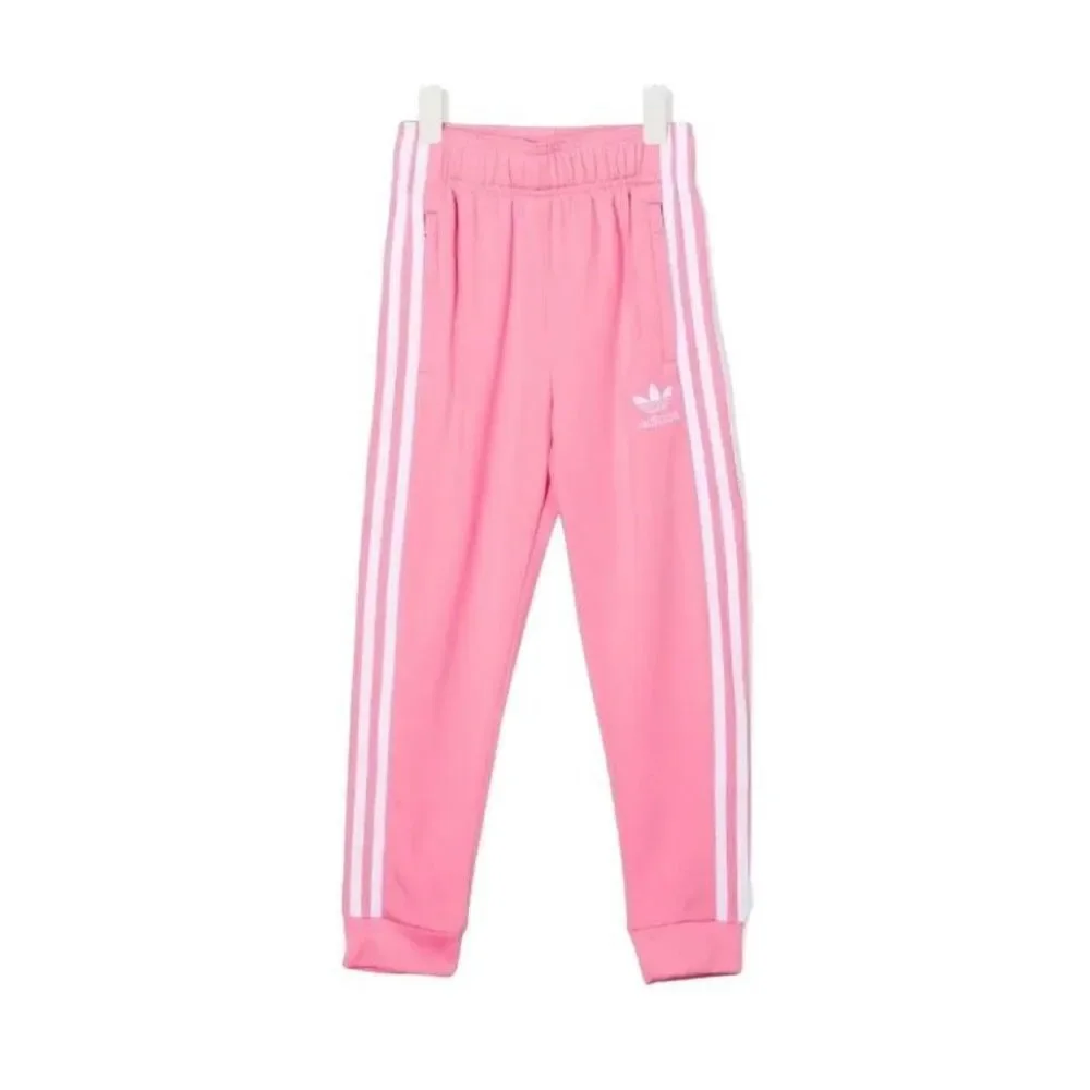 Adidas girls, youth pink white stripe jogger pants 6X